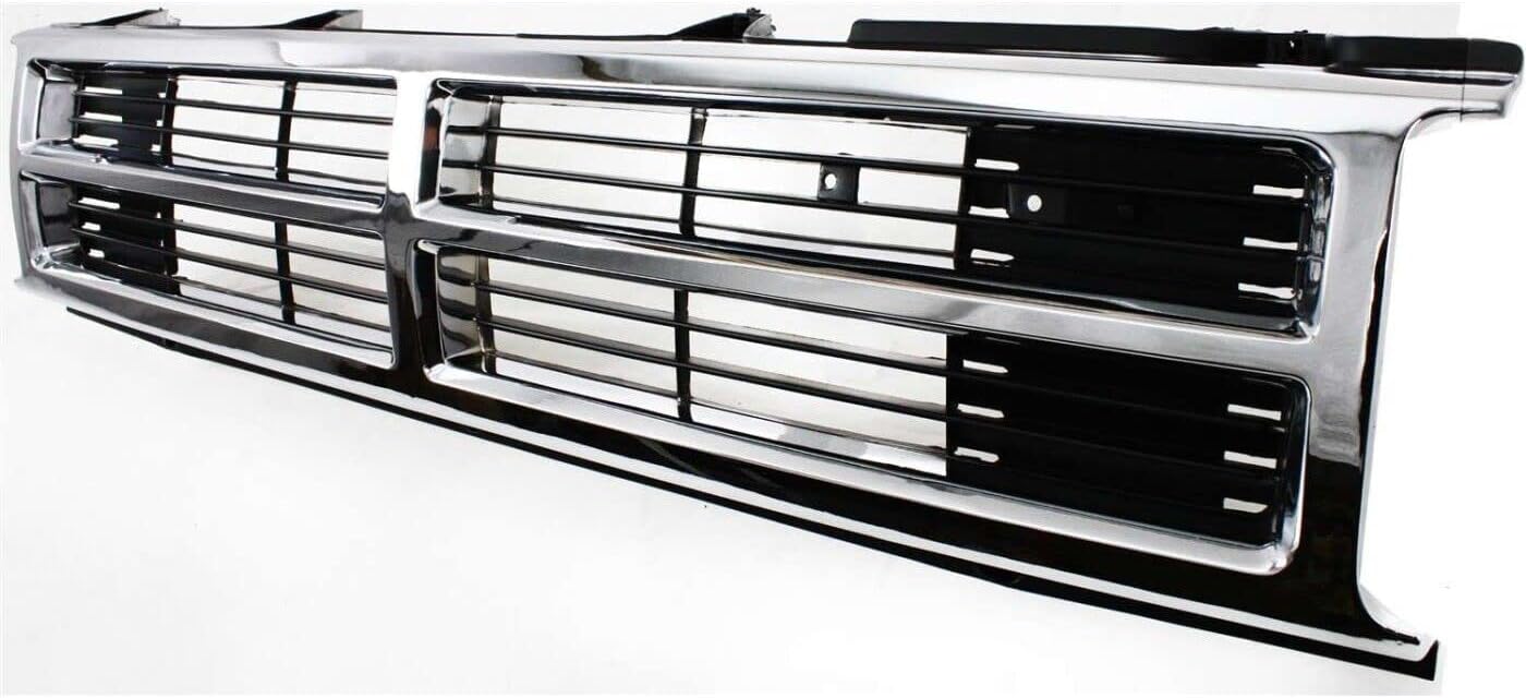AUTOS PARTS PLUS Front Center Grille Chrome Shell With Painted Black Insert Direct Replacement Compatible With 1987-1988 Toyota Pickup / 1987-1989 4Runner TO1200133 5311189128