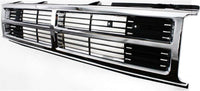 AUTOS PARTS PLUS Front Center Grille Chrome Shell With Painted Black Insert Direct Replacement Compatible With 1987-1988 Toyota Pickup / 1987-1989 4Runner TO1200133 5311189128