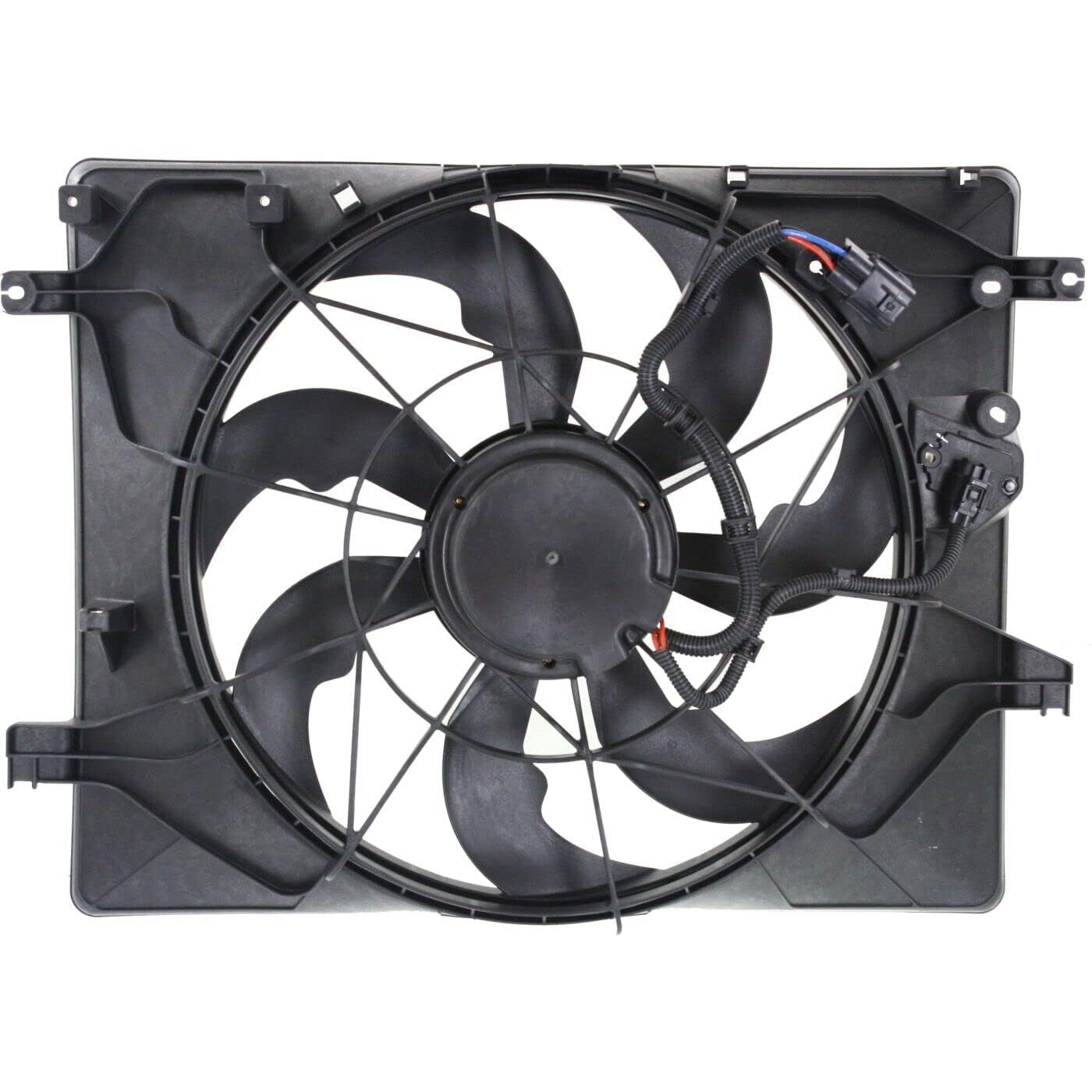 Front Radiator Single Fan Assembly Direct Replacement Compatible with 2013-2016 Hyundai Genesis Coupe HY3115148 253802M280