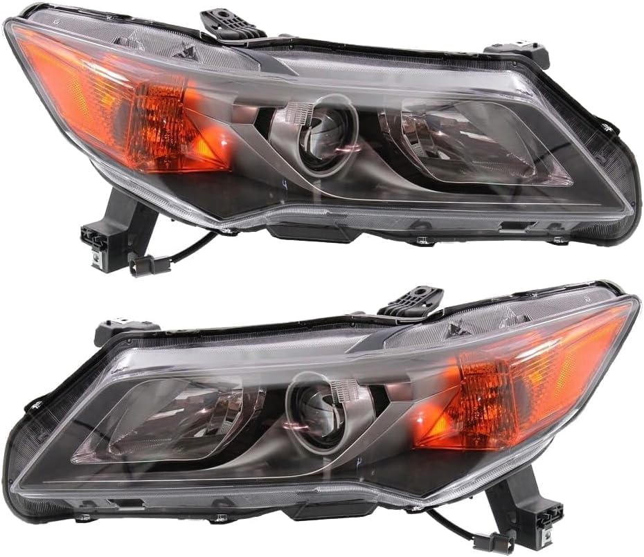 Set Of 2 Front Head Light Assembly Halogen Right Passenger & Left Driver Side Direct Replacement Compatible With 2013-2015 Acura ILX AC2502121 AC2503121 33150TX6A02 33100TX6A02