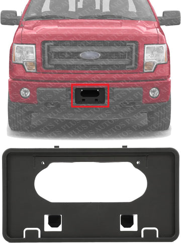 Front License Plate Bracket Primed Plastic Direct Replacement Compatible with 2009-2014 Ford F-150 FO1068134 9L3Z17A385A