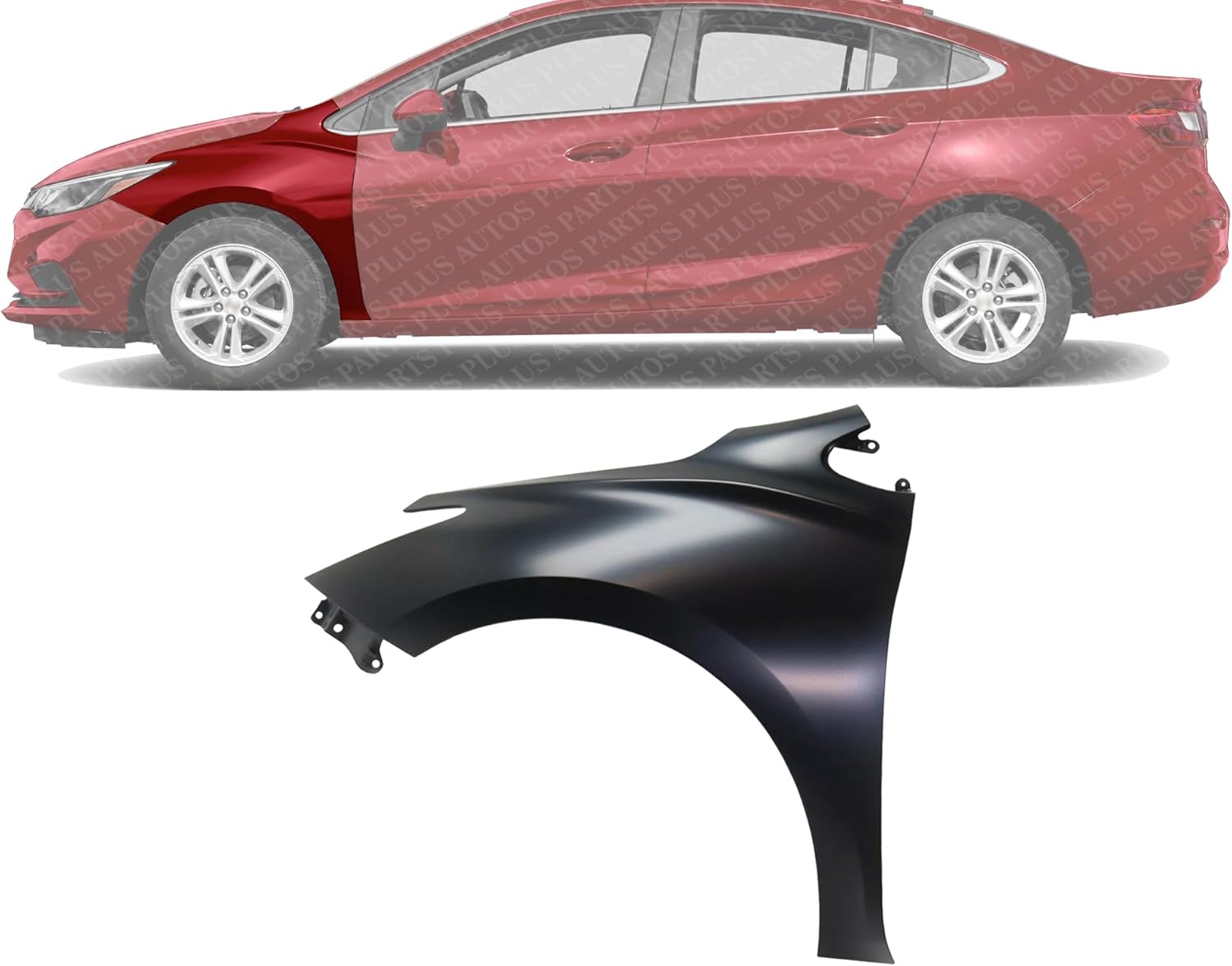 Front Fender Primed Steel Left Driver Side Direct Replacement Compatible With 2016-2019 Chevrolet Cruze GM1240396 84123270
