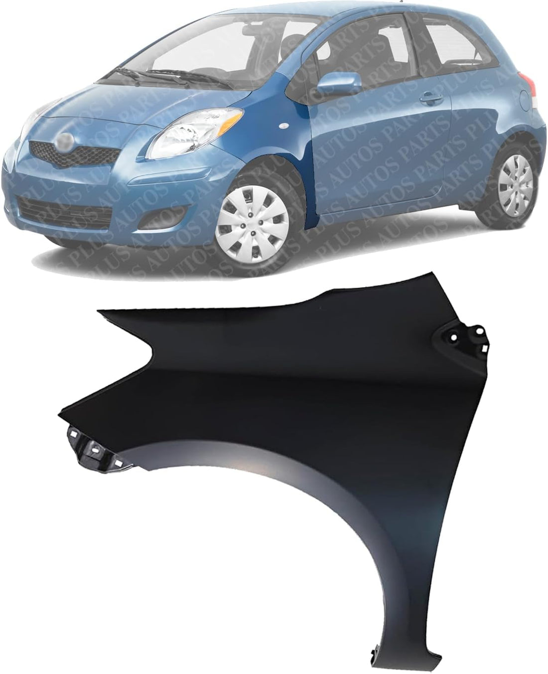 Front Fender Primed Steel Left Driver Side Direct Replacement Compatible with 2007-2012 Toyota Yaris TO1240212 5380252080