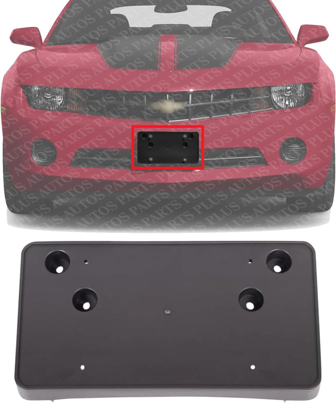 Front License Plate Bracket Partial Primed Direct Replacement Compatible with 2010-2013 Chevrolet Camaro GM1068127 92218025