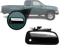 Front Exterior Door Handle Textured with Chrome Lever and Key Hole Plastic Right Passenger Side Direct Replacement Compatible with 1993-1998 Toyota T100 TO1311135 6921034020