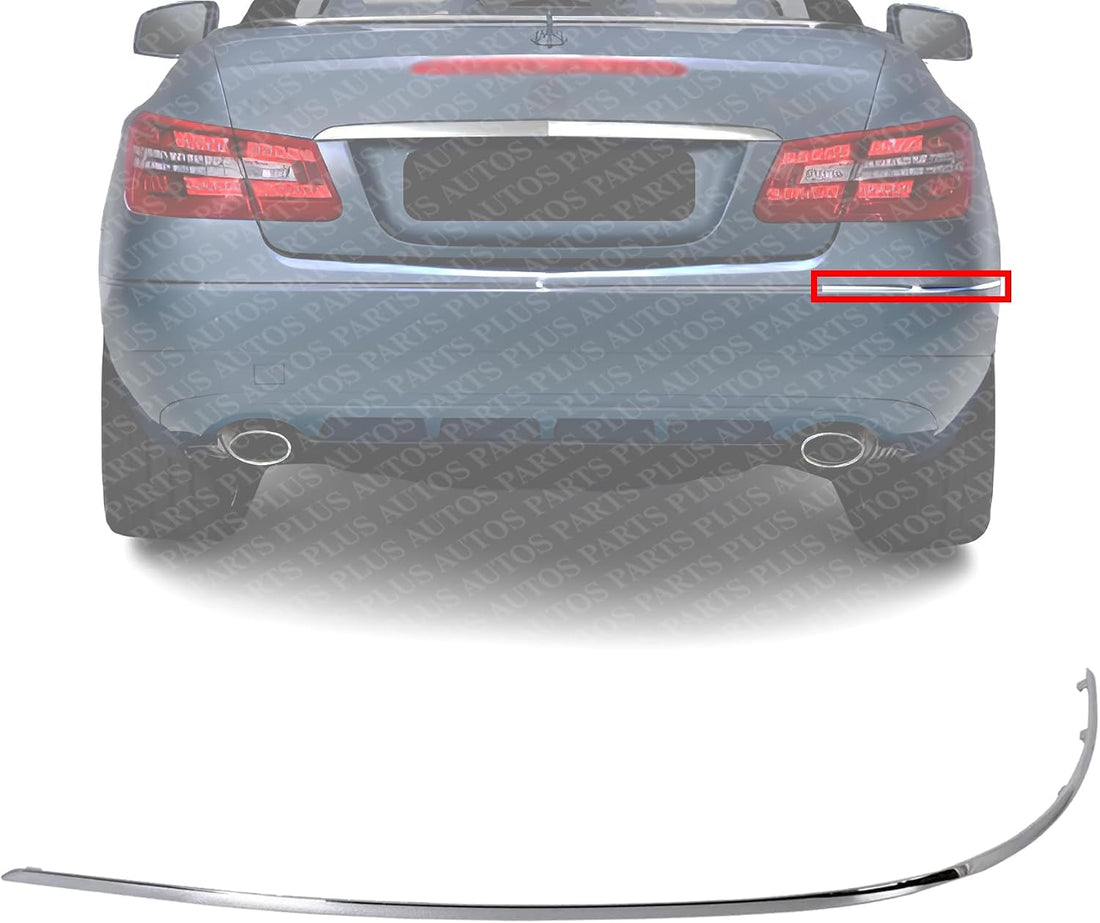 Rear Bumper Trim Chrome Right Passenger Side Direct Replacement Compatible With 2010-2013 Mercedes Benz E-Class MB1159110 2128852121