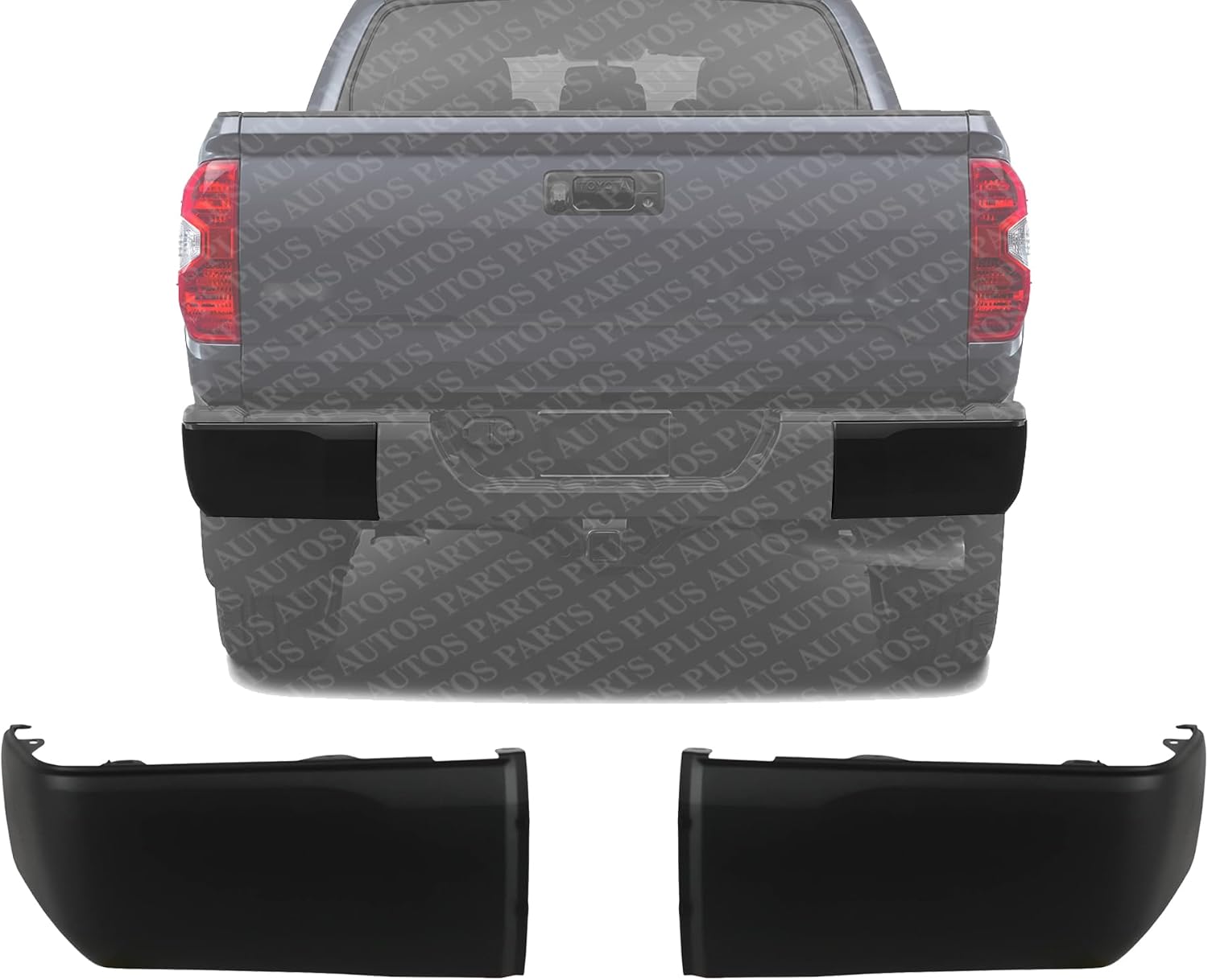 Set Of 2 Rear End Cap Textured Plastic Left Driver & Right Passenger Side Direct Replacement Compatible With 2014-2021 Toyota Tundra TO1117108 TO1116108 521550C030 521560C030