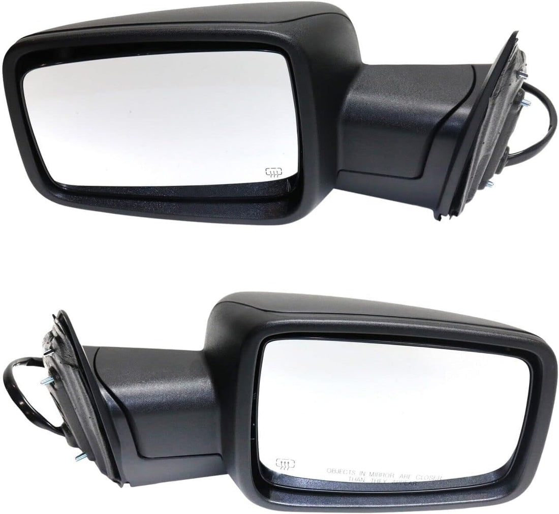 Front Mirror Power Folding Heated Textured Left Driver & Right Passenger Side Direct Replacement Compatible With Ram 1500 2013-2018/2500 2013-2017 DG100ER-S DG100EL-S