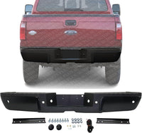 Step Bumper Assembly Primed Steel With Object Sensor Holes Direct Replacement Compatible With 2013-2016 Ford F-Series Super Duty FO1103175 9C3Z17906CPTM-PFM