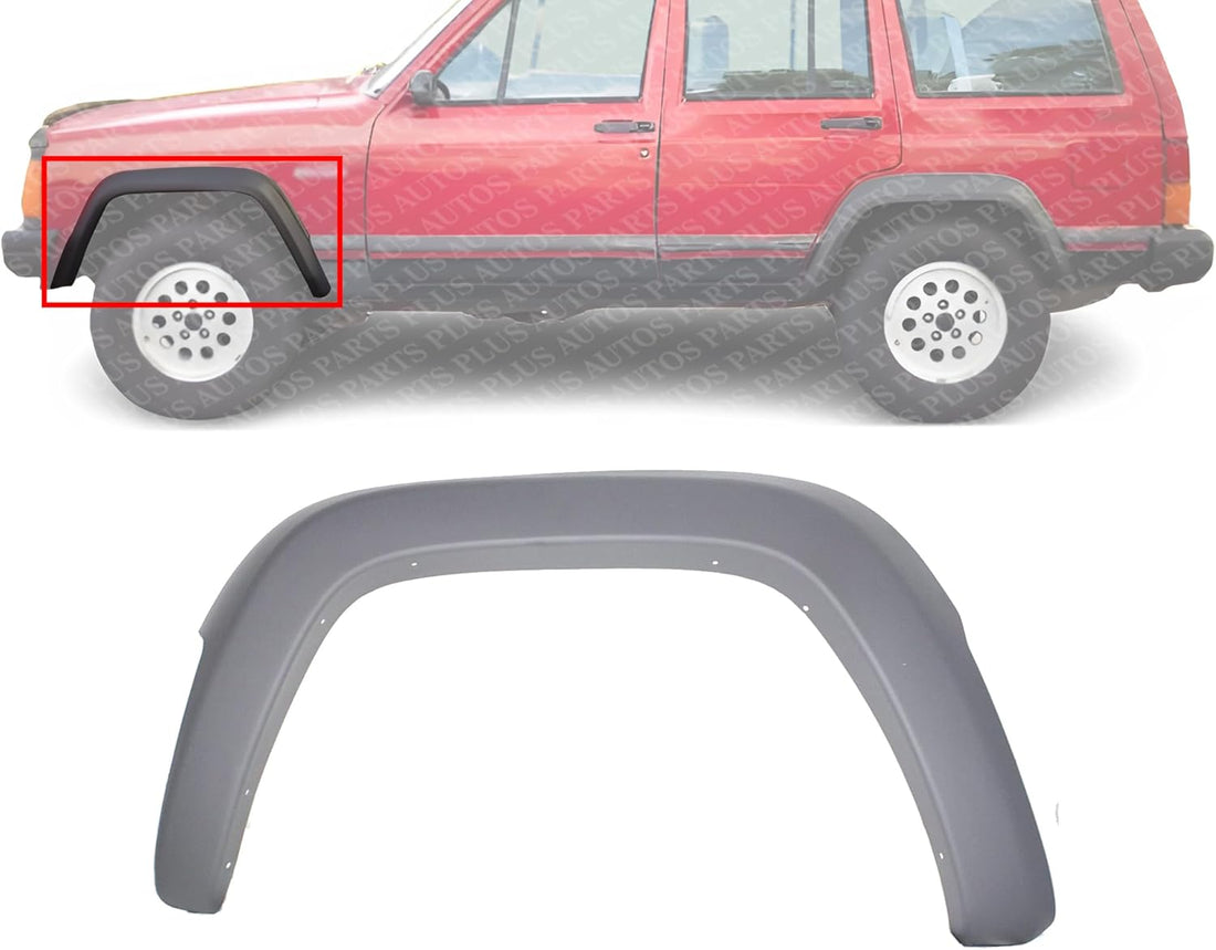 Front Fender Flare Textured Left Driver Side Direct Replacement Compatible With 2002-2004 Jeep Liberty CH1268103 5GG96HS5AH
