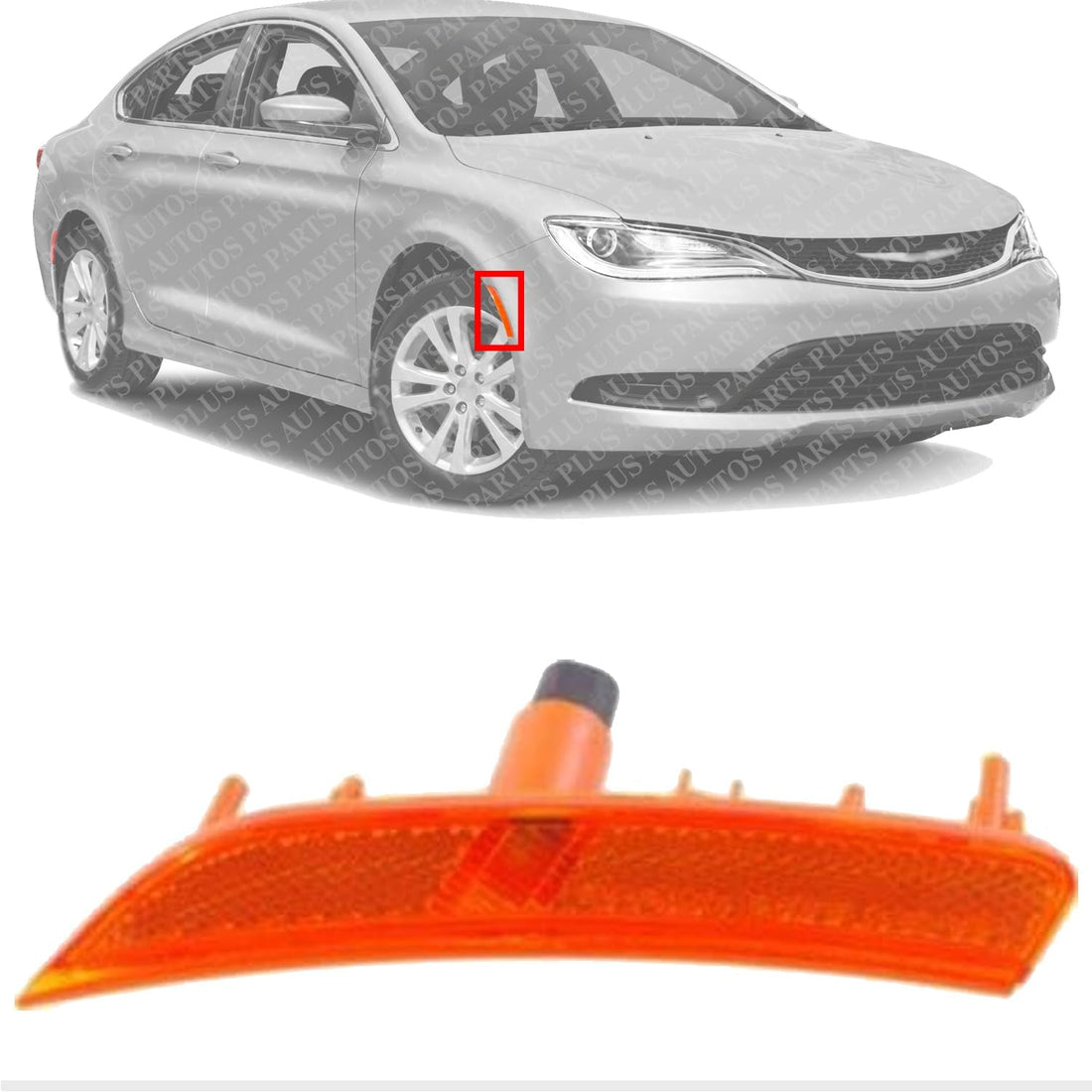 Front Side Marker Light Assembly Right Passenger Side Direct Replacement Compatible With 2015-2017 Chrysler 200 CH2551131 68206450AA
