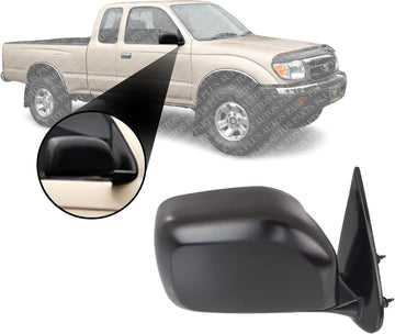 Front Mirror Manual Adjust Non-Heated Primed Right passenger Side Direct Replacement Compatible With 2000 Toyota Tacoma TO1321161 8791035560