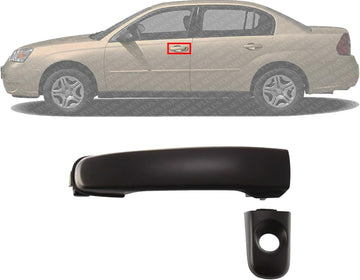 Front Exterior Door Handle Smooth Black with Keyhole Left Side Direct Replacement Compatible with 2004-2008 Chevrolet Malibu / 2006-2011 HHR FDH010147 22672194 22672201