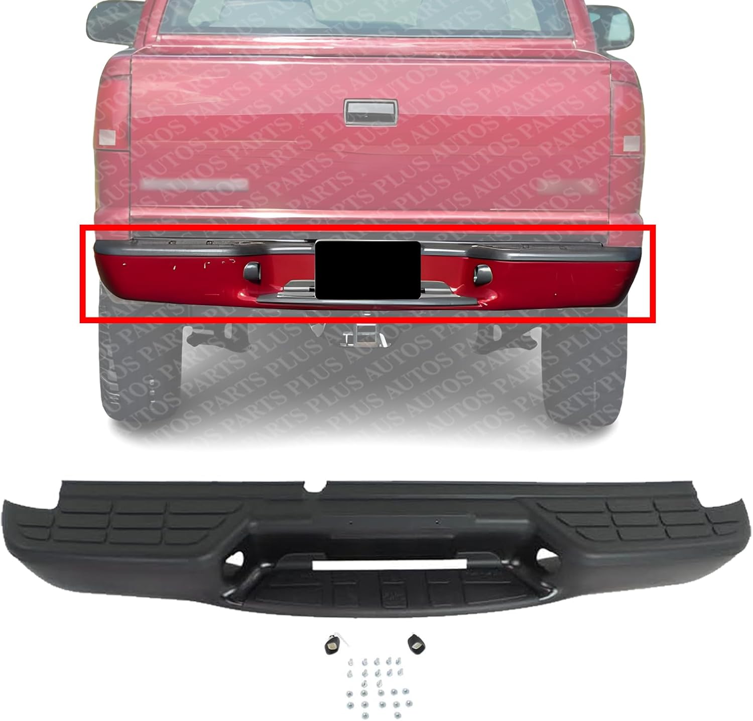 Step Bumper Face Bar Fleetside With Pad Provision Without Mounting Bracket Primed Direct Replacement Compatible With 1998-2004 Chevrolet S10 GM1101103 12343436