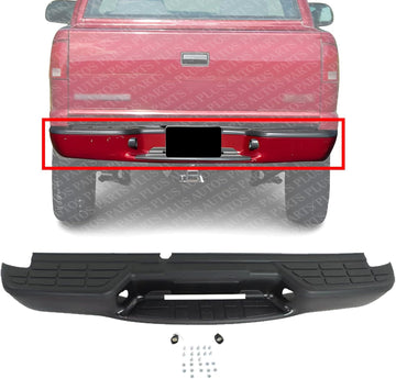 Step Bumper Face Bar Fleetside With Pad Provision Without Mounting Bracket Primed Direct Replacement Compatible With 1998-2004 Chevrolet S10 GM1101103 12343436