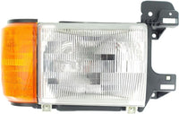 Set Of 2 Front Head Light With Side Marker Lamp Without Trim Left Driver & Right Passenger Side Direct Replacement Compatible With 1987-1991 Ford F-Series FO2503104 FO2502104