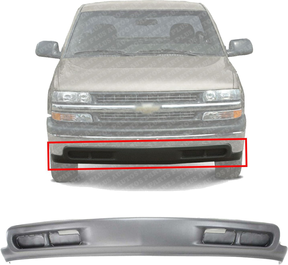 Front Bumper Lower Valance Air Deflector Primed Direct Replacement Compatible With 1999-2002 Chevrolet Silverado / 2000-2006 Tahoe GM1092168 15199825