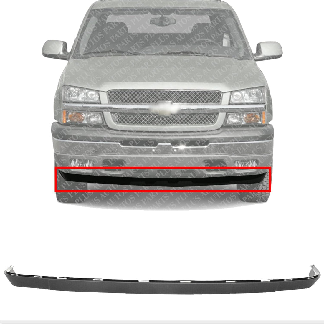 AUTOS PARTS PLUS Front Lower Valance Air Deflector Extension Textured Direct Replacement Compatible with 2003-2006 Chevrolet Silverado 1500 2500HD 3500 GM1092200 10386198