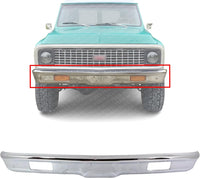 Front Bumper Chrome Steel Direct Replacement Compatible With 1971-1972 GMC/Chevrolet/Suburban C/K Series GM1002351 3990710