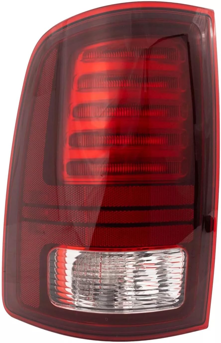 AUTOS PARTS PLUS Tail Light Assembly With Black Interior Left Driver Side Direct Replacement Compatible With 2013-2018 Ram 1500/2014-2018 2500 3500 CH2800202 68093081AC