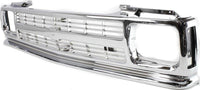 Front Grille Assembly Chrome With Headlight Holes And Emblem Provision Direct Replacement Compatible With 1991-1994 Chevrolet S10 Blazer / 1991-1993 S10-Pickup GM1200491 15675049-PFM