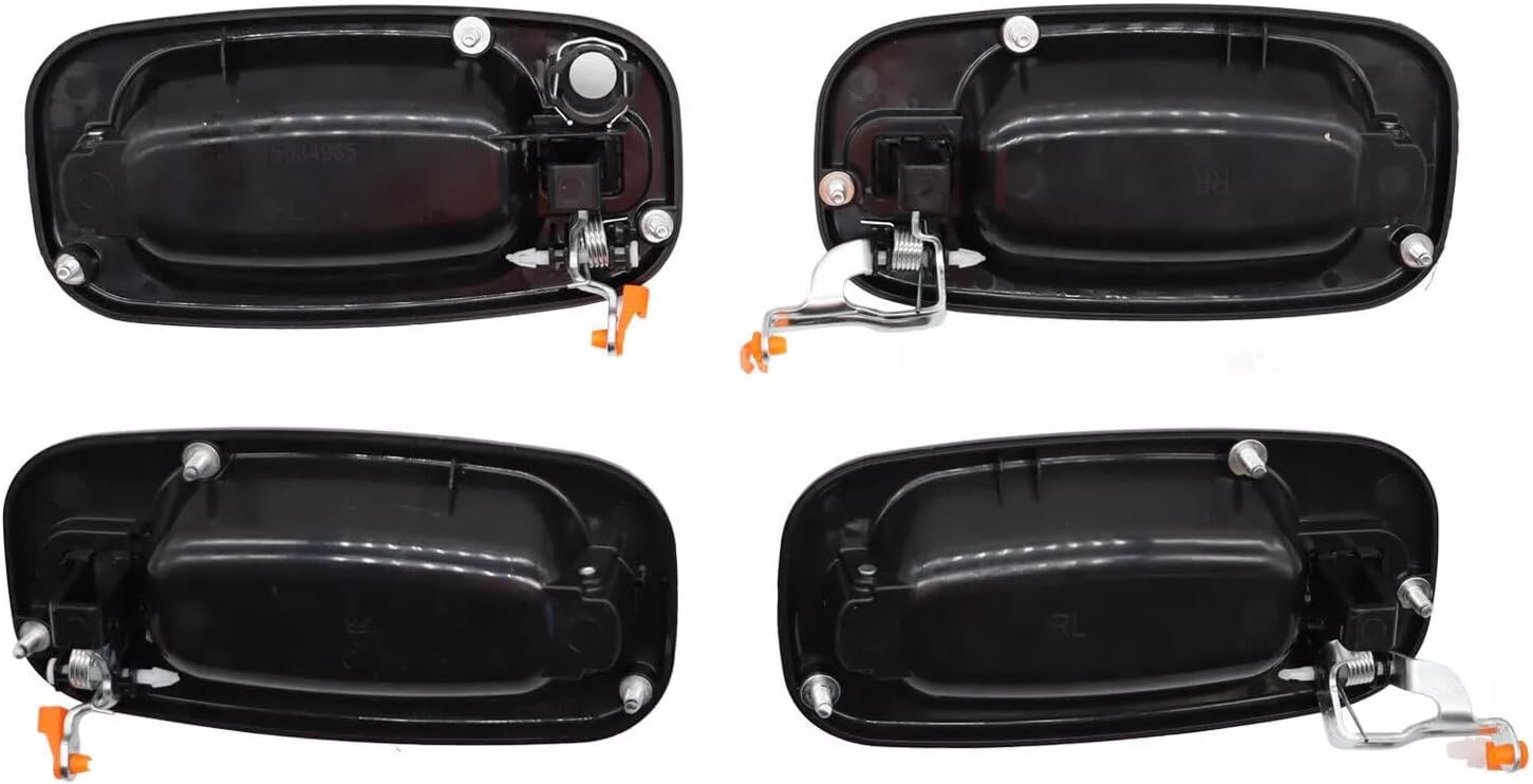 AUTOS PARTS PLUS Set of 4 Front & Rear Exterior Door Handle Textured Left and Right Side Direct Replacement Compatible with Chevrolet Silverado/GMC Sierra 1500 2500HD 3500 2001-2006 GM1310129