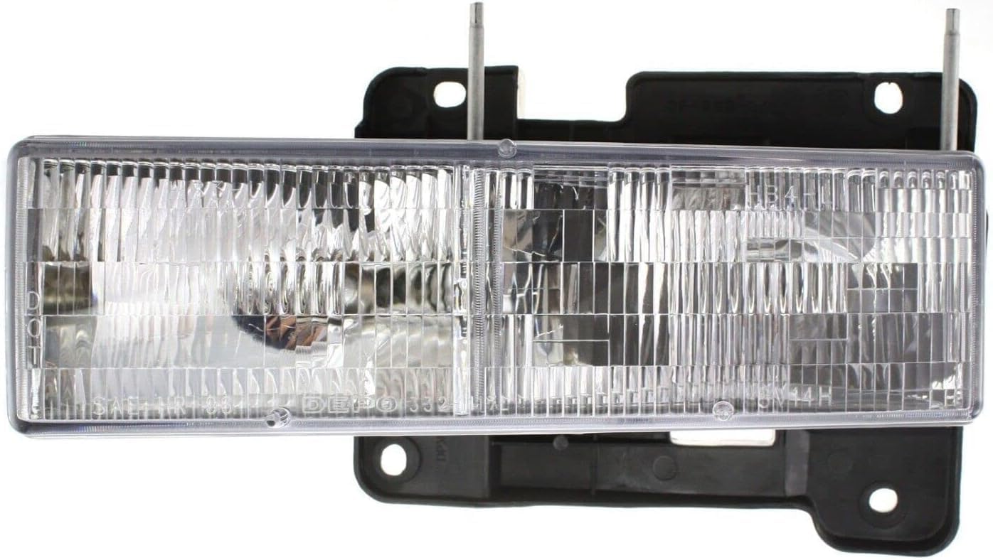 Front Grille Primed Shell And Insert Plastic + Signals & Headlights + Reflector And Marker Lamps Right & Left Side Direct Replacement Compatible With 1994-2000Chevrolet C/K Series
