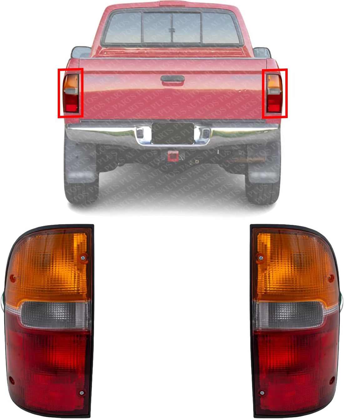 Set of 2 Tail Light Assembly Right Passenger & Left Driver Side Direct Replacement Compatible With 1995-2000 Toyota Tacoma TO2801116 TO2800116 8155004030 8156004030