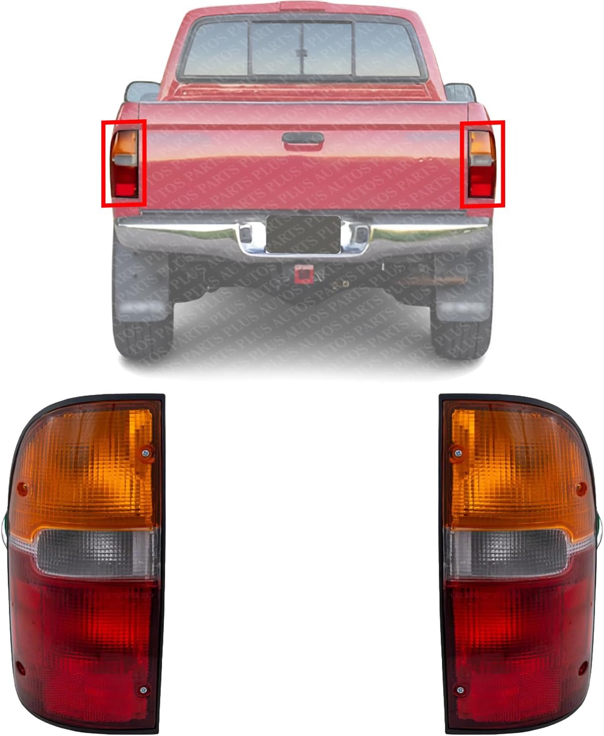 Set of 2 Tail Light Assembly Right Passenger & Left Driver Side Direct Replacement Compatible With 1995-2000 Toyota Tacoma TO2801116 TO2800116 8155004030 8156004030