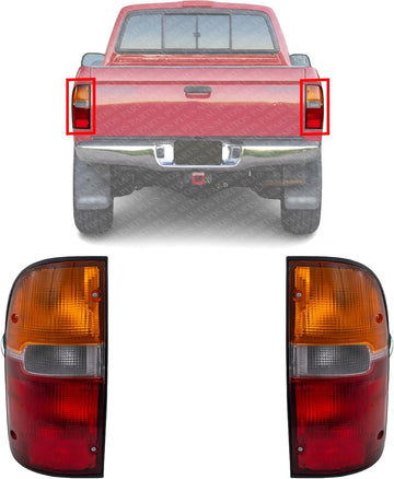 Set of 2 Tail Light Assembly Right Passenger & Left Driver Side Direct Replacement Compatible With 1995-2000 Toyota Tacoma TO2801116 TO2800116 8155004030 8156004030
