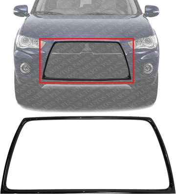 Front Grille Molding Primed Plastic Direct Replacement Compatible With 2010-2013 Mitsubishi Outlander MI1202101 6400C722