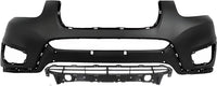 Front Bumper Cover Primed Plastic + Upper & Lower Grille Direct Replacement Compatible with 2010-2012 Hyundai Santa Fe