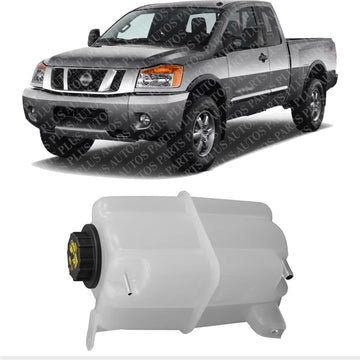 Front Radiator Coolant Reservoir Expansion Tank Assembly With Cap Direct Replacement Compatible With 2004-2015 Nissan Titan NI3014129 217109FF0A-PFM