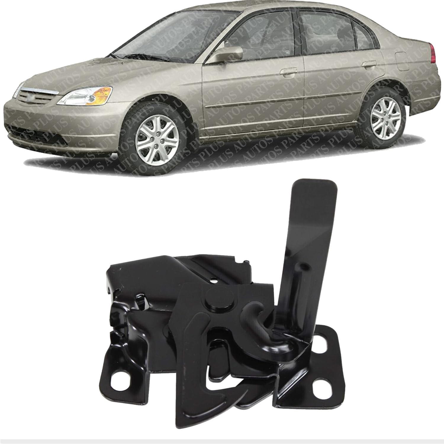 Hood Latch Direct Replacement Compatible With 2001-2003 Honda Civic HO1234110 74120S5AA01