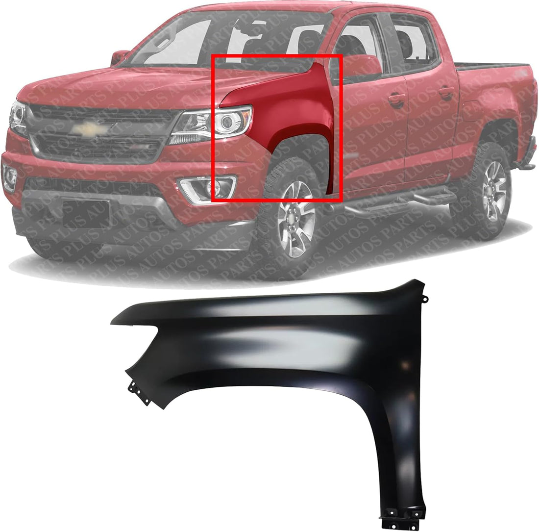 Front Fender Primed Steel Left Driver Side Direct Replacement Compatible With 2015-2022 Chevrolet Colorado GM1240404 23354494