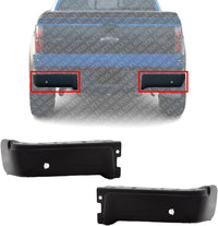 Set Of 2 Rear Step Bumper Face Bar Only Powdercoated Black Left Driver & Right Passenger Side Direct Replacement Compatible With 2009-2014 Ford F-150 FO1102373 9L3Z17906DPTM