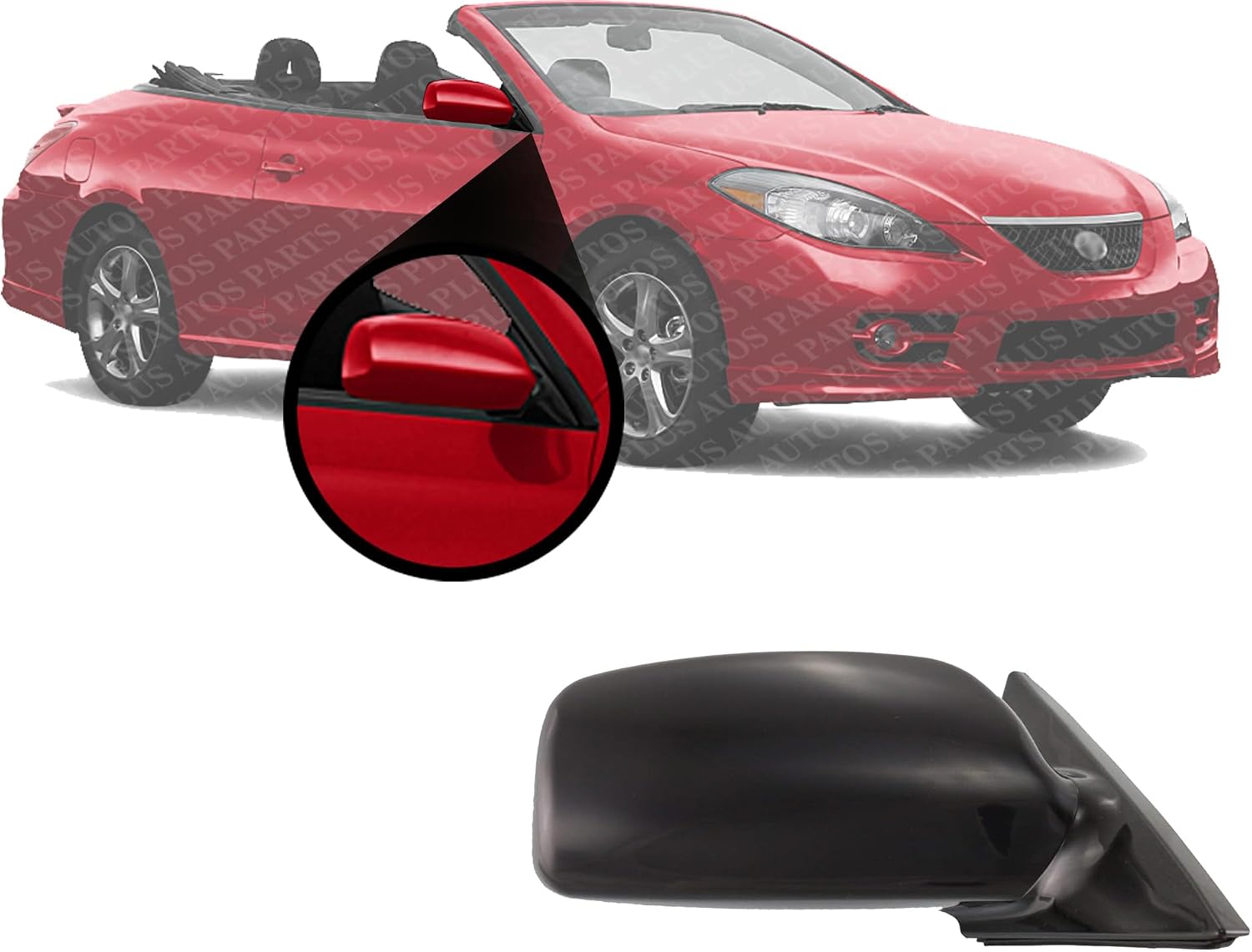 Front Power Mirror Non-Folding & Heated Primed Right Passenger Side Direct Replacement Compatible With 2004-2008 Toyota Solara TO1321240 87910AA906