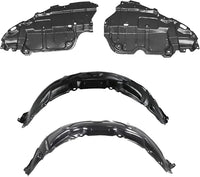 Front Engine Splash Shields Under Cover + Fender Liners Left Driver & Right Passenger Side Direct Replacement Compatible With 2007-2010 Toyota Camry TO1250122 TO1251122 TO1228134