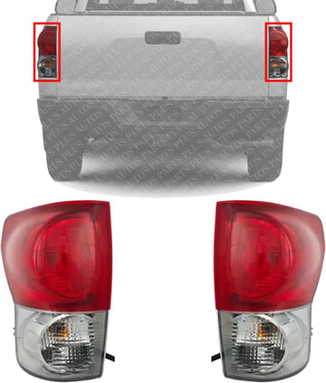 Set Of 2 Tail Light Assembly Left Driver & Right Passenger Side Direct Replacement Compatible With 2007-2009 Toyota Tundra TO2800165 TO2801165 815500C070 815600C070