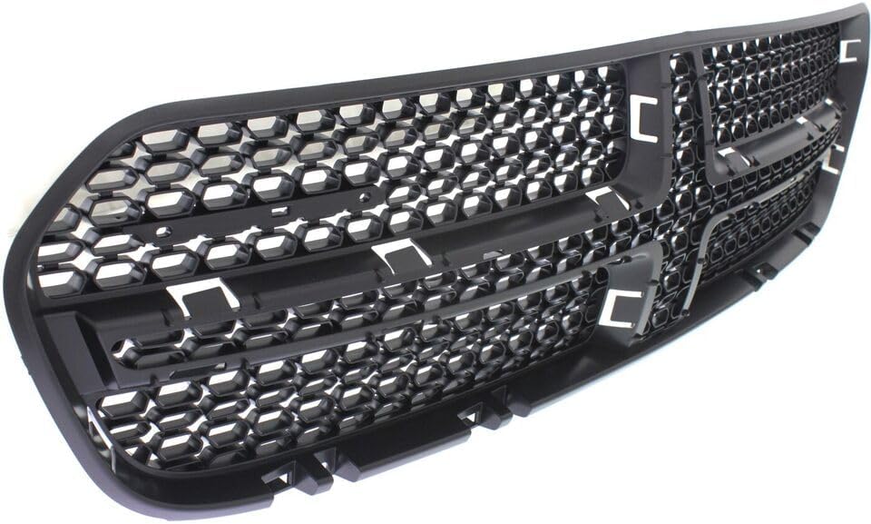 Front Grille Insert Textured With Chrome Trim Direct Replacement Compatible With 2014-2020 Dodge Durango CH1202104 5113713AB