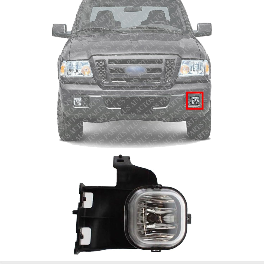Front Fog Light Assembly Left Driver Side Direct Replacement Compatible With 2006-2007 Ford Ranger FO2592212 6L5Z15200BA
