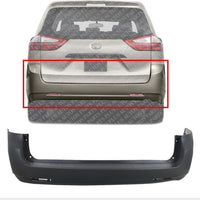 Rear Bumper Cover Primed Direct Replacement Compatible With 2011-2020 Toyota Sienna TO1100286 5215908902
