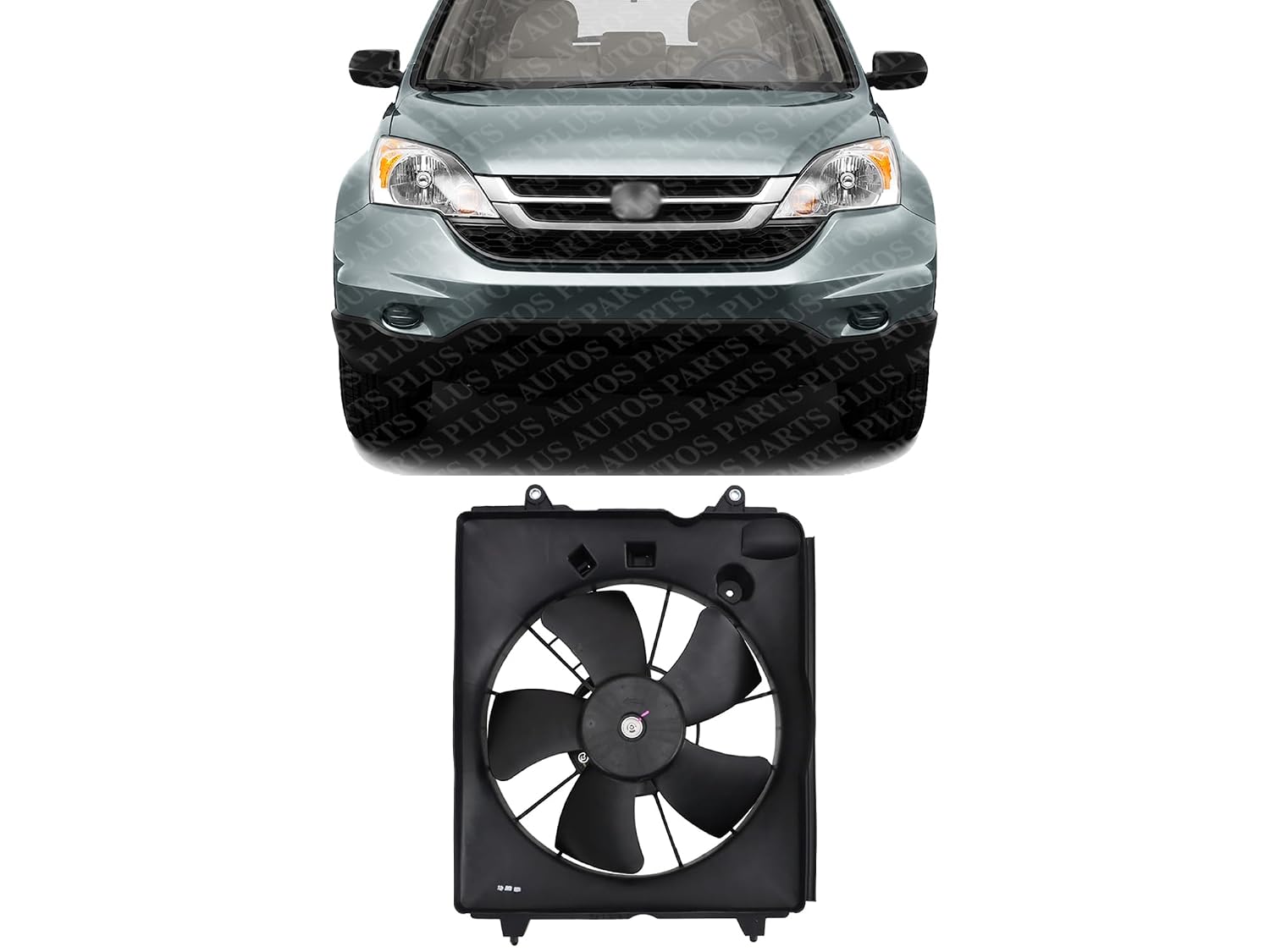Front Radiator Fan Shroud Assembly Left Driver Side Direct Replacement Compatible with 2010-2016 Honda CR-V HO3115155 HO3115161 19015R5AA01-PFM 38616RB0003-PFM