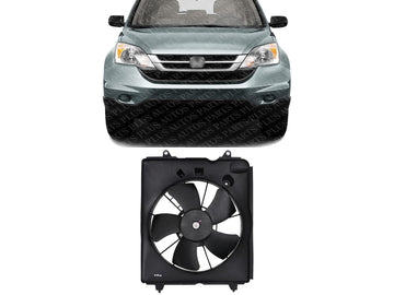 Front Radiator Fan Shroud Assembly Left Driver Side Direct Replacement Compatible with 2010-2016 Honda CR-V HO3115155 HO3115161 19015R5AA01-PFM 38616RB0003-PFM