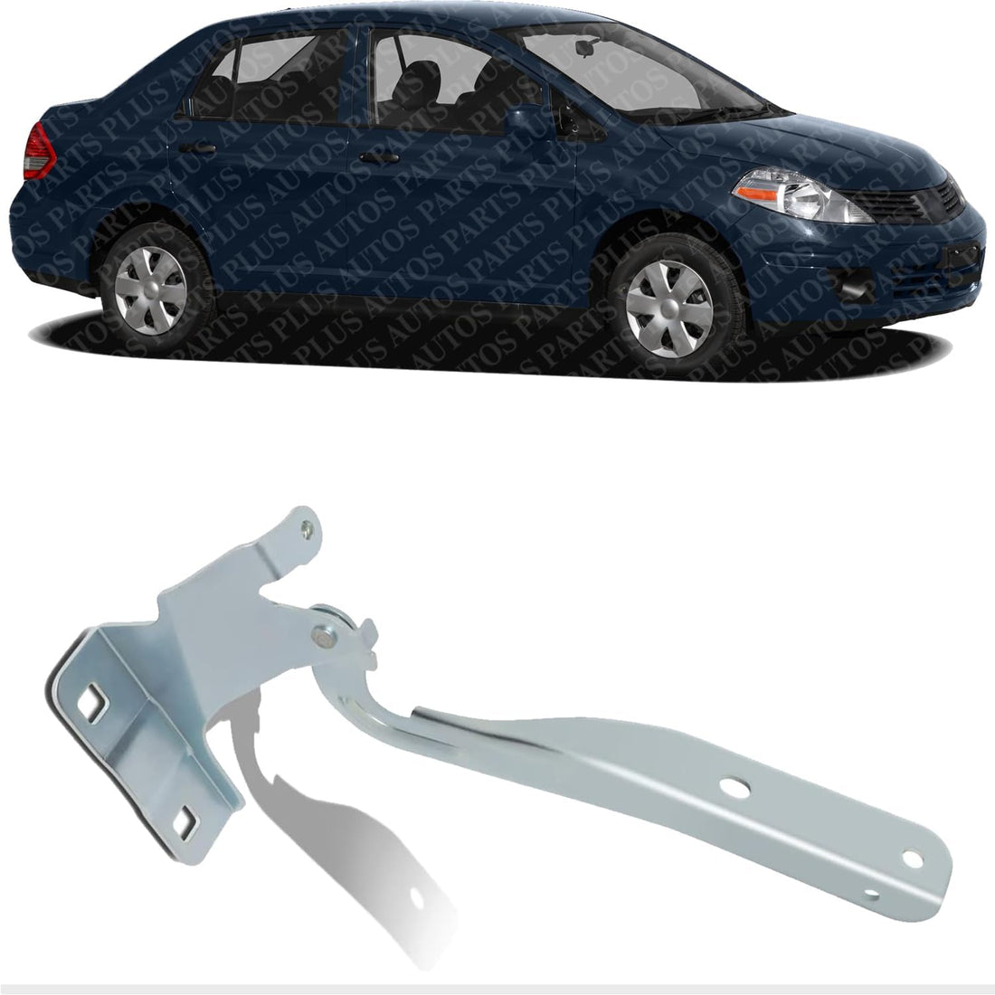 Front Hood Hinges Steel Right Passenger Side Direct Replacement Compatible with 2007-2012 Nissan Versa NI1236127 65400ED00A