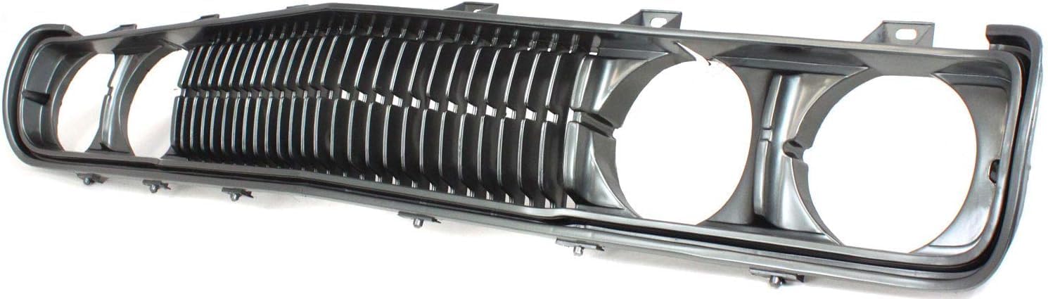 Front Grille Assembly Painted Silver Shell And Insert Plastic With Molding Direct Replacement Compatible With 1972-1979 Nissan 620 NI1200103 F2301B9501