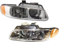 Set Of 2 Front Headlight Assembly With Quad Lamp Right & Left Side Direct Replacement Compatible With 1996-1999 Dodge Caravan/Chrysler Town & Country/Plymouth Voyager CH2502114