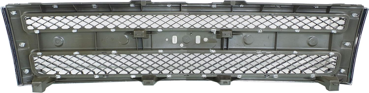 Front Bumper Impact Bar Steel + Grille + Lower Valance Air Deflector + End Caps + Headlights Left & Right Side Direct Replacement Compatible With 2007-2013 Chevrolet Silverado 1500