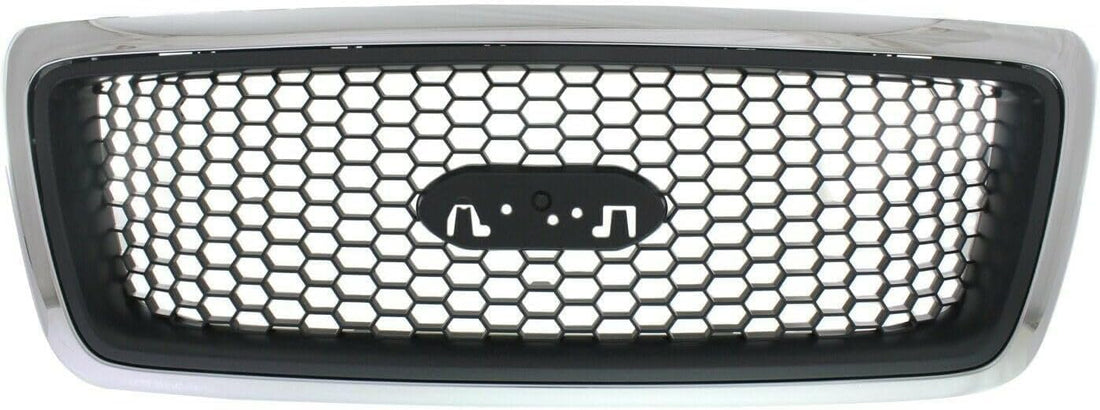 Front Grille Chrome Shell With Black Insert Direct Replacement Compatible With 2006-2008 Ford F-150 FO1200469 7L3Z8200CA