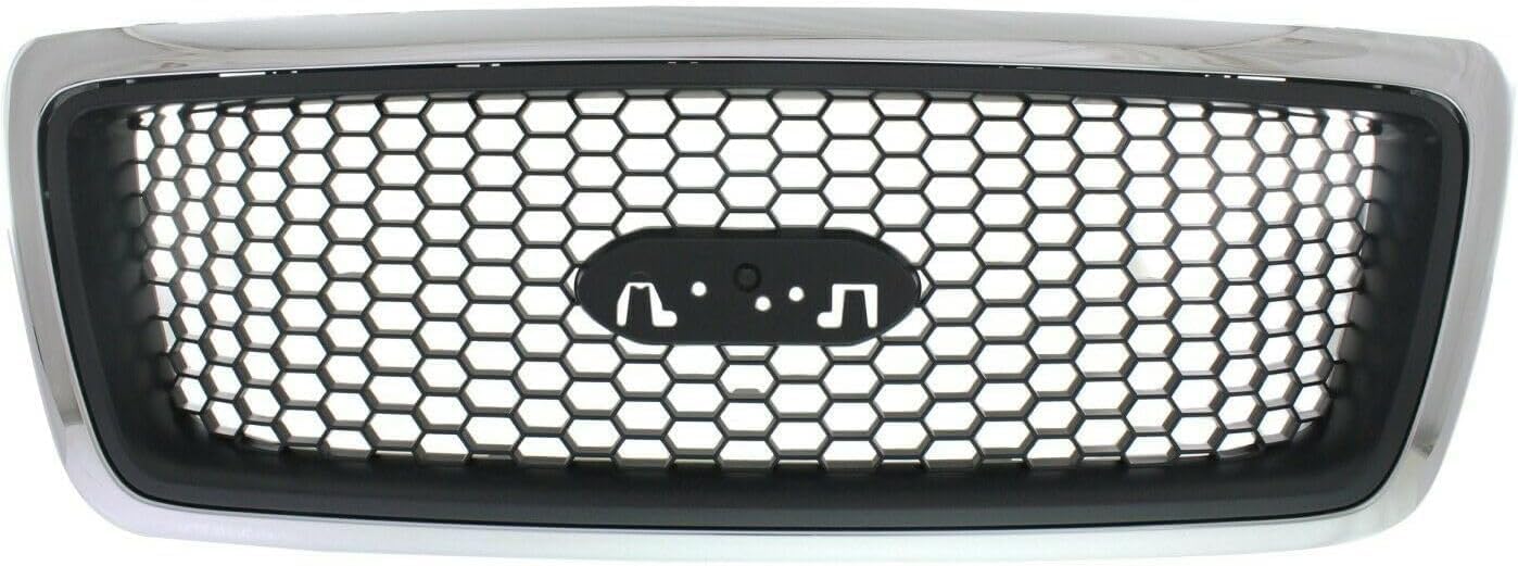Front Grille Chrome Shell With Black Insert Direct Replacement Compatible With 2006-2008 Ford F-150 FO1200469 7L3Z8200CA